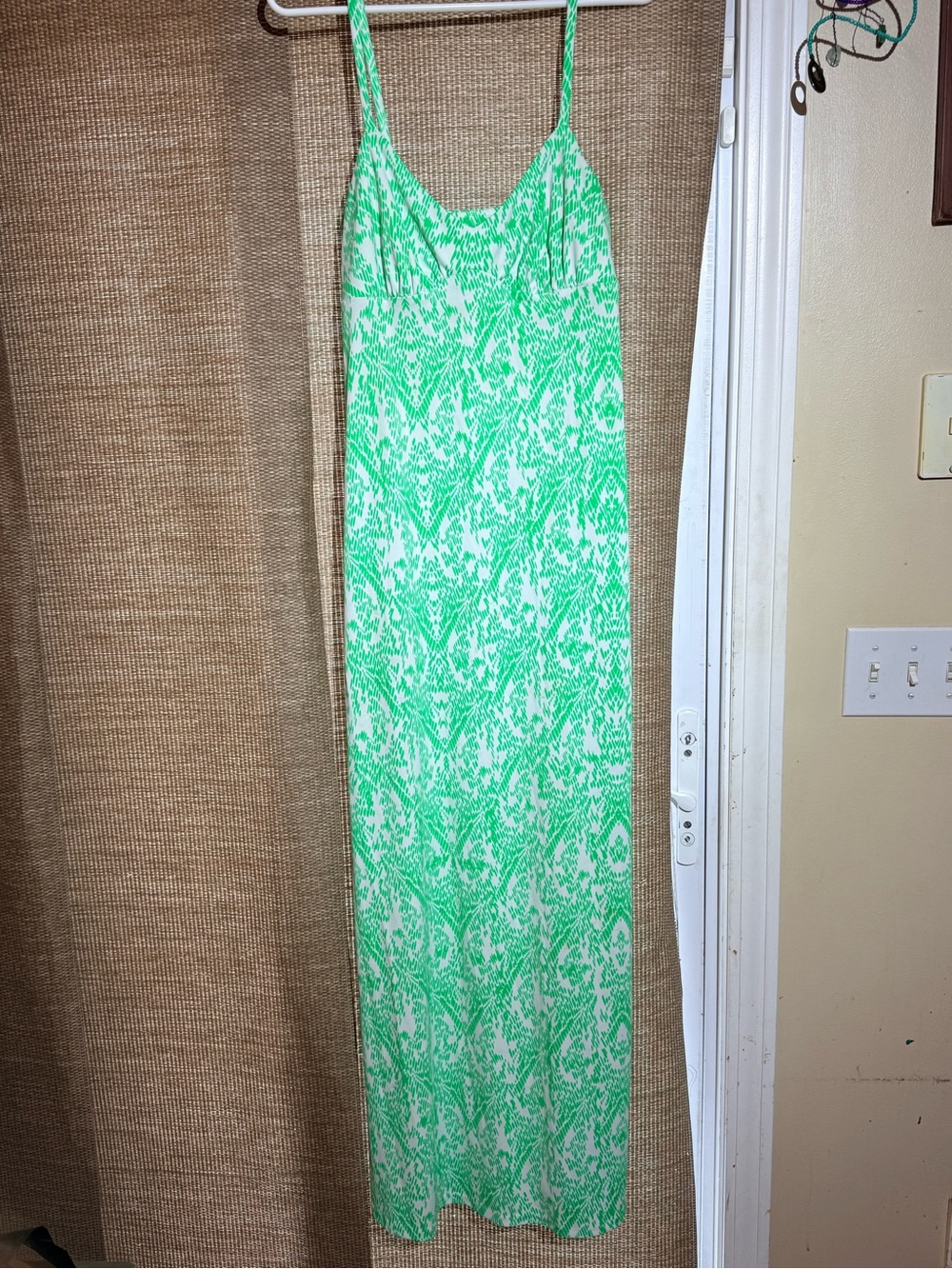Susana Monaco Green Printed Maxi Dress - Lightweight Summer Slip Dress